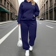 thumbnail image 1 of Xdegoge Plus Size Two Piece Tracksuit Sets for Women Lounge Outfits Oversized Long Sleeve Hoodie Baggy Casual Hooded Sweatshirt with Pocket High Waisted Cozy Sweatpants Daily Wide Leg Pants, 1 of 6