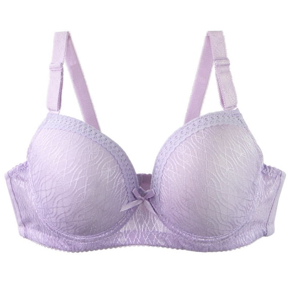 Xdegoge Plus Size Underwire Bras for Women Full Coverage Push Up High Support Lace Padded Bra Lifting Breathable Adjustable Strap Plunge Brassiere