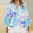 thumbnail image 1 of Xdegoge Plus Size Womens Clothes Ladies Tops 3/4 Sleeve Floral V Neck T Shirts Summer Tunic Ladies Tops Elegant Dressy Casual Blouses Fashion Going Out Tops Ropa Mujer, 1 of 4