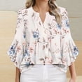 thumbnail image 1 of Xdegoge Previous Orders History 3/4 Sleeve Tops For Women Flare Trendy Summer Tops 2025 V Neck T Shirts Tunic Fit Soft Comfy Basic Tees Dressy Casual Blouses Today Of The Week, 1 of 4