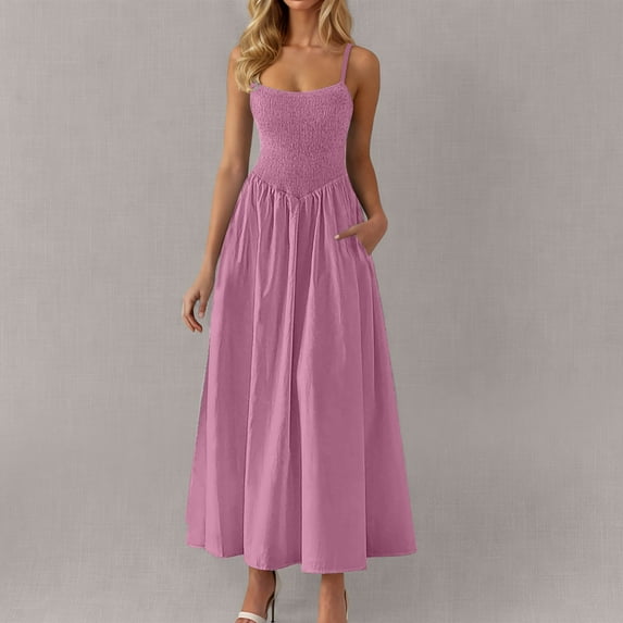 Xdegoge Purchases / History Maxi Dresses for Women Summer Short Sleeve Scoop Neck Long Dress Fashion Gradient Casual Dress Loose Beach Dress with Pockets Womens Clearance Clothes $5.00 Flash