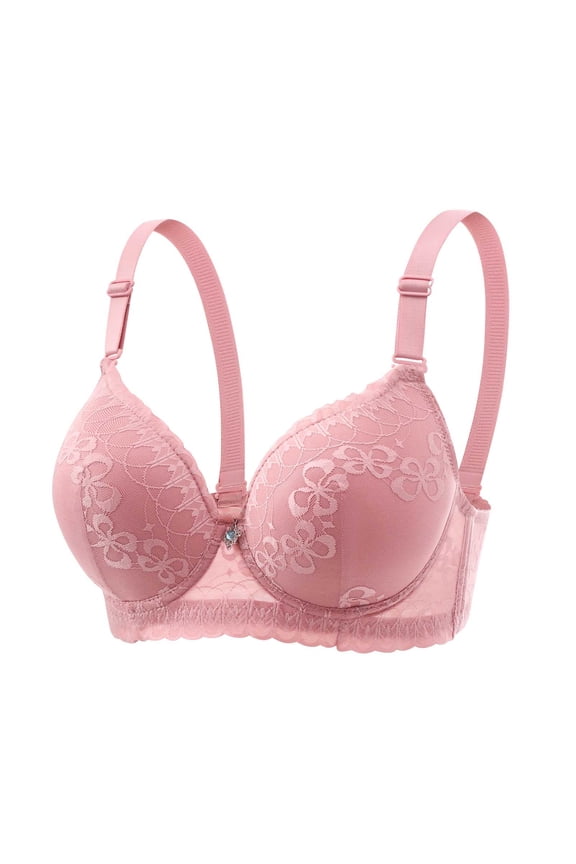 Xdegoge Push Up Bras for Women Underwire Thin Soft Comfy High Support Bra Bras with Adjustable Strap Comfortable Breathable Everyday Bra Pink S Sujetadores Sin Varillas Para Mujer