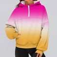 thumbnail image 1 of Xdegoge Quarter Zip Pullover Women Hoodies Long Sleeve Gradient Color Trendy Sweatshirts with Pocket Drop Shoulder Oversized Casual Tops 2025 Winter Clothes, 1 of 5