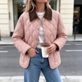 thumbnail image 1 of Xdegoge Quilted Barn Jacket for Women Lightweight Corduroy Collar Button Front Puffer Jacket Fall Winter Casual Outerwear with Pockets Pink M, 1 of 9