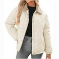 thumbnail image 1 of Xdegoge Quilted Jackets for Women Lightweight Winter Casual Long Sleeve Button Down Puffer Coats Sherpa Lapel Collar Padded Trendy Barn Jacket Outerwear, 1 of 6