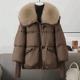 thumbnail image 1 of Xdegoge Quilted Jackets for Women Winter Faux Fur Collar Zip Up Knitted Cuffs Padded Jacket with Pockets Oversized Puffy Warm Solid Color Puffer Coats Casual Loose Trendy Outfits 2025, 1 of 4