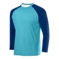 thumbnail image 1 of Xdegoge Raglan Shirts for Men Long Sleeve Crewneck Casual T Shirts Contrast Splicing Loose Fit Basic Tees Soft Lightweight Breathable Athletic Baseball Sportswear, 1 of 2