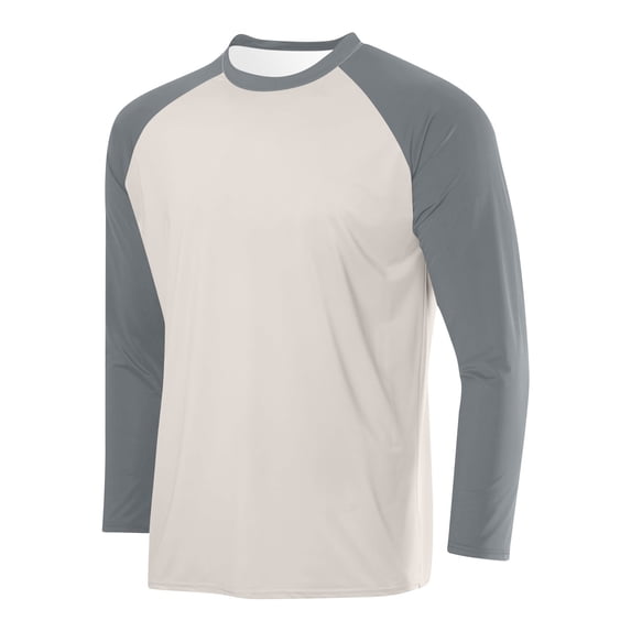 Xdegoge Raglan Shirts for Men Long Sleeve Crewneck Casual T Shirts Contrast Splicing Loose Fit Basic Tees Soft Lightweight Breathable Athletic Baseball Sportswear