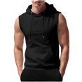 thumbnail image 1 of Xdegoge Men's Workout Hooded Tank Tops Drawstring Sleeveless Gym Training Sports Hoodies Bodybuilding Cut off Muscle T Shirt with Pocket, 1 of 8