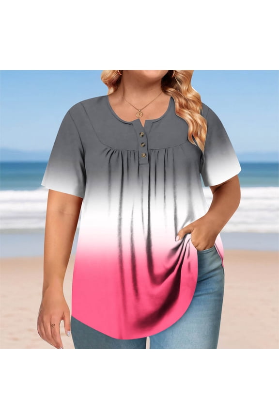 Re Items Bought Ladies Tops Plus Size Short Sleeve Crewneck T Shirts Striped Summer Fashion Tunic Tops Loose Fit Dressy Casual Blouses Workout Y2K Tee Shirts Ropa Mujer