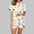 thumbnail image 1 of Xdegoge Reorder Items Bought By Me Two Piece Outfits Women Pajama Sets Stain Silk Pjs Shorts Sets Summer Cute Graphic Button Down Shirts Soft Comfy Casual Matching Sets Loungewear Sleep Nightwear, 1 of 6