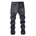 thumbnail image 1 of Xdegoge Ripped Denim Jeans for Kids Distressed Skinny Fit Blue Jean for Boys Stretchy Dressy Casual Teen Trousers with Pockets Streetwear, 1 of 2