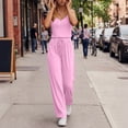 thumbnail image 1 of Xdegoge Rompers for Women Wide Leg Flowy Pants Jumpsuits High Waisted Drawstring with Side Pockets Lightweight Soft Casual Everyday Summer, 1 of 7
