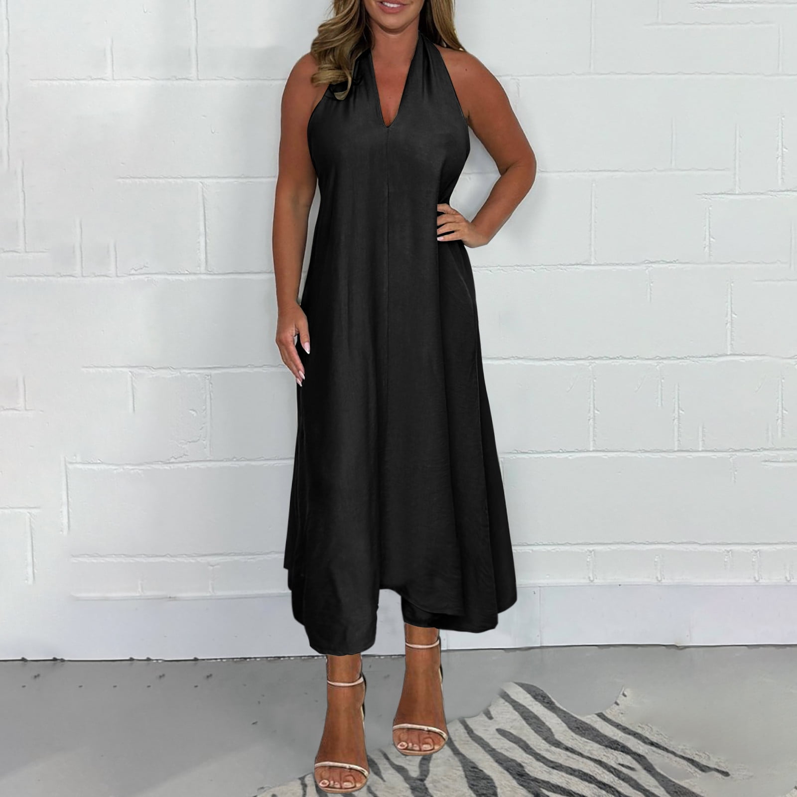 Cute A line V Neckline Long Sleeves Spring Casual Dress Beach Holiday Dresses