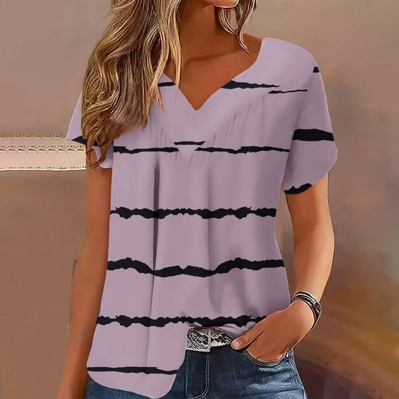 Xdegoge Save for Later List Womens V Neck T Shirts Plus Size Cute Floral Loose Short Sleeve Blouses Flowy Trendy Summer Tops 2025 Elegant Business Casual Tops Cancel Plus Membership