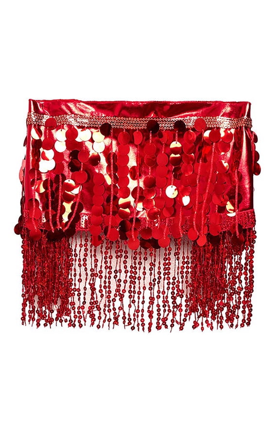 Sequin Tassel Skirt Belly Dance Hip Scarf Rave Festival Sparkle Fringe Mini Skirts Dancing Carnival Party Night Out Shiny Costume