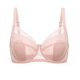 thumbnail image 1 of Xdegoge Sheer Mesh Unlined Bra for Women Underwire Support Full Coverage Bralette with Delicate Polka Dot Pattern Elegant Lightweight Breathable Everyday Underwear, 1 of 5
