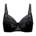 thumbnail image 1 of Xdegoge Sheer Mesh Unlined Bra for Women Underwire Support Full Coverage Bralette with Delicate Polka Dot Pattern Elegant Lightweight Breathable Everyday Underwear, 1 of 6