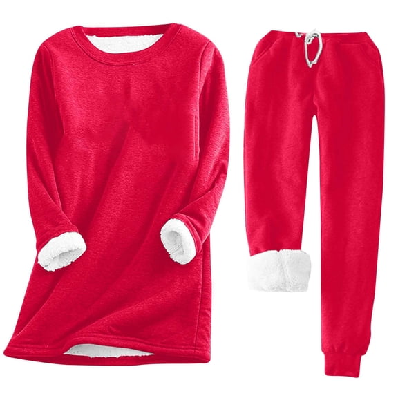 Xdegoge Sherpa Fleece 2 Piece Sets for Boys Girls Winter Warm Long Sleeve Pullover Tops Drawstring Waist Pants with Pockets Solid Color Loose Casual Loungewear Outfits, 4-15 Years