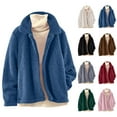 thumbnail image 1 of Xdegoge Sherpa Fleece Womens Jackets Open Front Lapel Long Sleeve Cardigan Jacket Thermal Fuzzy Casual Loose Fit Coats with Pocket Winter Warm Outfits 2025, 1 of 6