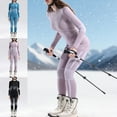 thumbnail image 1 of Xdegoge Skiing Thermal Underwear for Women 2 Pieces Set Ski Wear Seamless Long Johns Warm Suit Stretchy Cold Weather Lightweight Breathable Ladies Compression Quick Dry Ski Base Layer Outfits, 1 of 7