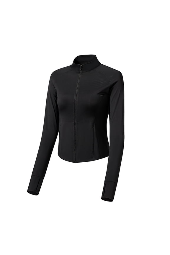 Slim Fit Sun Protection Top Women's Quarter Zip Mock Neck Athletic Jacket Long Sleeve Thumbholes Performance Running Gym Workout Activewear