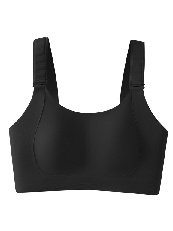 Sports Bras for Women Square Neck Wide Strap Bra Seamless Smooth Wireless High Support Brassiere Cozy All-Day Wear for Daily Use & Full Coverage