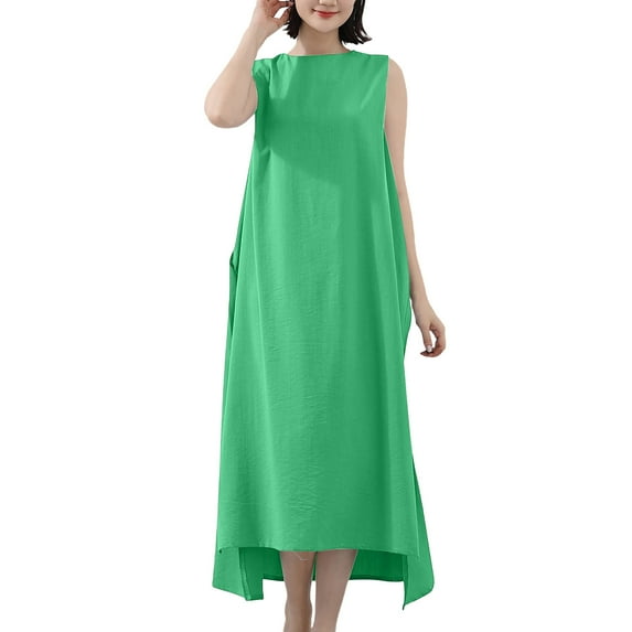 Xdegoge Spring Dresses for Women 2025 Boho Crew Neck Brown Casual Dress Loose Plus Size Dresses A Line Work Dress Casual Boho Dress Mini Dress Wedding Guest Summer Outfits Ropa Elegante De Mujer