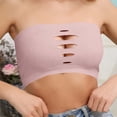 thumbnail image 1 of Xdegoge Strapless Bandeau Bras for Women Ribbed Seamless Tube Tops with Breathable Cutout Design Stretchy Wirefree Crop Top for Layering and Yoga Low Impact Sports Bras, 1 of 5