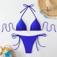 thumbnail image 1 of Xdegoge String Bikini for Women Two Piece Halter Triangle Top Tie Side Bottom Heart Ring Detail High Cut Bathing Suits Summer Vacation Pool Party, 1 of 6