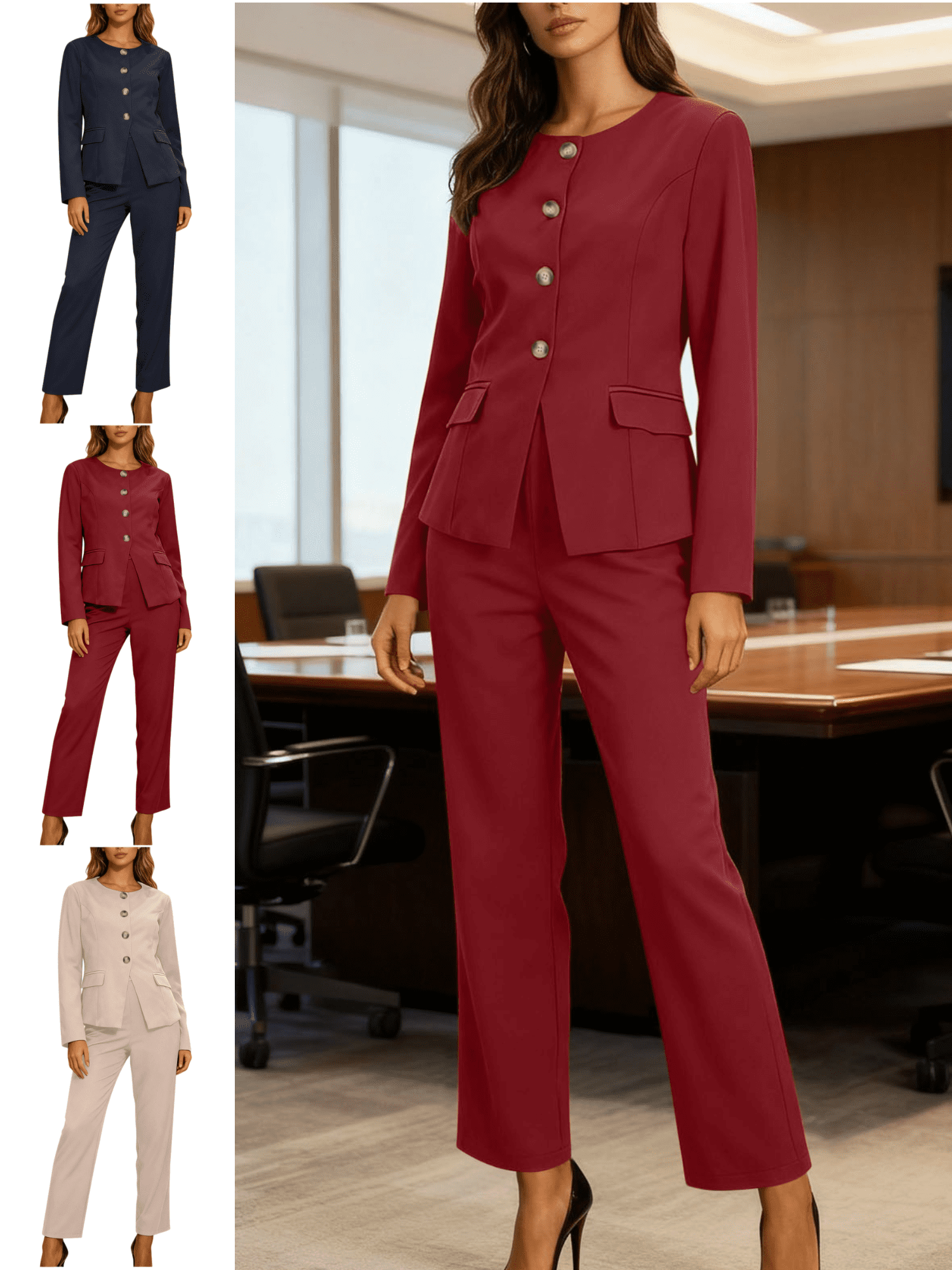 Mifsaly Suit Sets Women 2 Piece Outfits Business Casual Matching ...