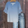 thumbnail image 1 of Xdegoge Summer Savings Womens Summer Tops 3/4 Length Sleeve Blouses Ruffle V Neck Button Down Shirts Dressy Casual Flowy Tunic Tops Soft Comfy Loose T Shirts Order History Online Save for Later, 1 of 5