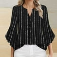 thumbnail image 1 of Xdegoge Summer Shirts for Women 3/4 Sleeve V Neck T Shirt Floral Summer Tops Tunic Plus Size Dressy Casual Work Blouses Fashion Flare Sleeve T-Shirt Past Orders My Recent Orders Placed, 1 of 4