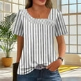 thumbnail image 1 of Xdegoge Summer Tops for Women Under 10 Plus Size Tees Short Sleeve V Neck T Shirt Fashion Gradient Printed Summer Tunic Tops Loose Fit Casual Blouses Cancel Membership Save for Later, 1 of 7