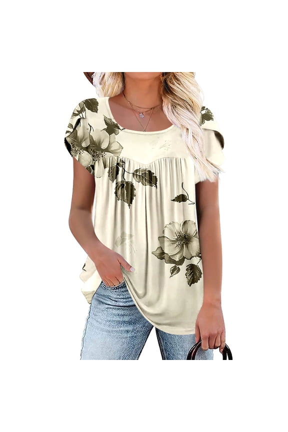 Summer Tops for Women Western Aztec T Shirt Short Sleeve Plus Size Shirts Crew Neck Oversized Shirts Trendy Loose Graphic Tees Dressy Casual Blouses ,Women Clothes