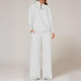 thumbnail image 1 of Xdegoge Sweat Suits for Womens 2 Piece Sets Lounge Quarter Long Sleeve Zip Pullover Sweatshirts and Wide Leg Sweatpants with Pockets Jogger Tracksuits Workout Outfits Activewear, 1 of 4