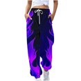 thumbnail image 1 of Xdegoge Sweatpants Women Baggy Loose Fit High Waisted Drawstring Elastic Waist Printed Pants Workout Gym Sweatpants Fashion Track Pants with Pockets Fashion Outfits Joggers Pantalones Purple S, 1 of 5