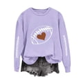 thumbnail image 1 of Xdegoge Sweatshirt for Women Long Sleeve Oversized Sweatshirt Casual Crewneck Long Sleeve Round Neck Loose Casual Tunic Blouses Fall Fashion Clothes Ropa Gym Mujer Purple M, 1 of 4