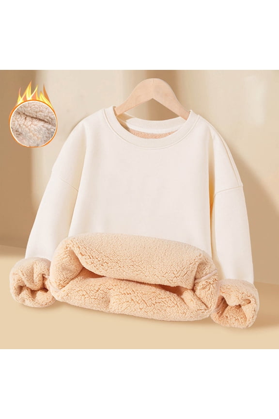 Sweatshirts for Girl Trendy Plus Size Warm Fleece Sherpa Lined Crewneck Pullover Sweater Tops Fall Winter Long Sleeve Sweatshirt Tops Casual Preppy Shirts Clothes Sudadera 9-10 Years