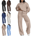 thumbnail image 1 of Xdegoge Sweatsuits Women 2 Piece Outfit Comfy Lounge Sets Oversized Long Sleeve Sweatshirt Crewneck Drop Shoulder Pullover Tops Gym Y2K Drawstring Elastic Waist Wide Leg Sweatpants with Pockets, 1 of 8