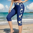 thumbnail image 1 of Xdegoge Swim Bottoms for Women High Waisted Swim Capris Board Shorts Swimwear Leggings Daisy Floral Print Tummy Control Slimming Modest Water Sports, 1 of 5