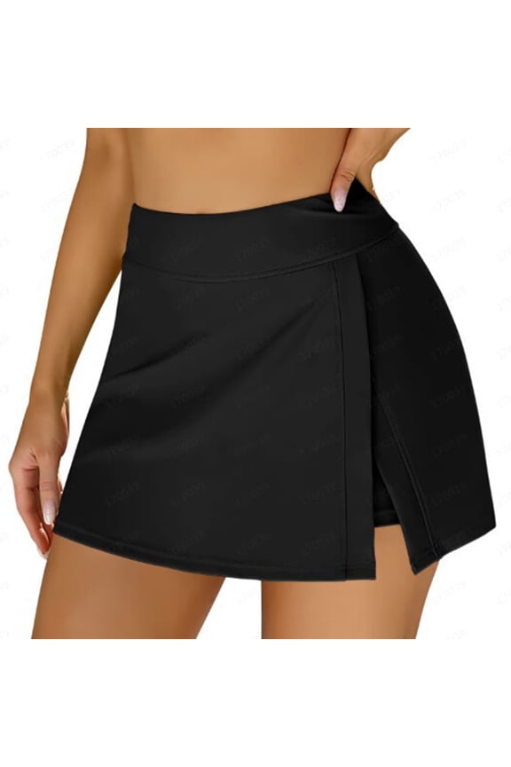 Swim Bottoms for Women High Waisted Tummy Control Swim Skirt Smooth Solid Built-in Shorts Modest Slimming Pool Party