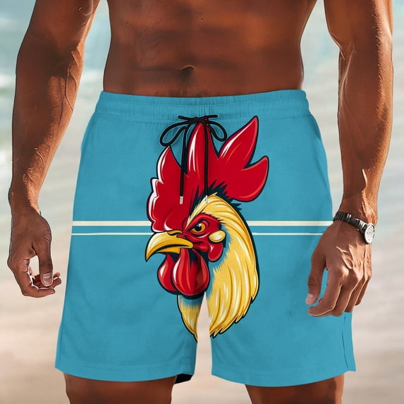 Xdegoge Swim Shorts Men Plus Size Funny Prints Swimming Trunks Elastic Drawstring Waisted Short Pants Hawaiian Beach Holiday Bathing Suits Beer Festival Wear With Pockets