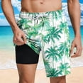thumbnail image 1 of Xdegoge Swim Trunks for Men with Compression Liner Quick Dry Board Shorts Elastic Waist Drawstring Bathing Suits with Pockets Waterproof for Beach Surfing Vacation Summer, 1 of 6