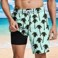 thumbnail image 1 of Xdegoge Swim Trunks for Men with Compression Liner Quick Dry Board Shorts Elastic Waist Drawstring Bathing Suits with Pockets Waterproof for Beach Surfing Vacation Summer, 1 of 6