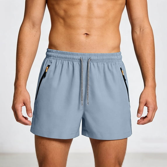 Xdegoge Swim Trunks for Men Quick Dry Board Shorts Bathing Suits with Zipper Pockets Elastic Waist Drawstring Lightweight for Beach Surfing Summer Pool Vacation