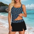 thumbnail image 1 of Xdegoge Swimsuits for Women Scoop Neck Skirted Tankini Sets Two Piece Bathing Suits Smooth Tropical Floral Print Slit Detail Tummy Control Modest Beachwear, 1 of 5