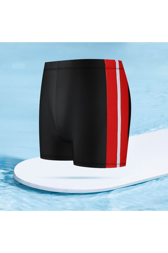 Swimsuits for Men Snug Fit Mid Rise Swim Trunks Smooth Side Stripe Detail Flattering Full Coverage Water Sports Bathing Suit