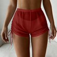 thumbnail image 1 of Xdegoge Swimwear for Women Bottoms Mid Rise Boyshorts Bathing Suit Shorts Smooth Side Lace Up Ruched Modest Water Sports, 1 of 4