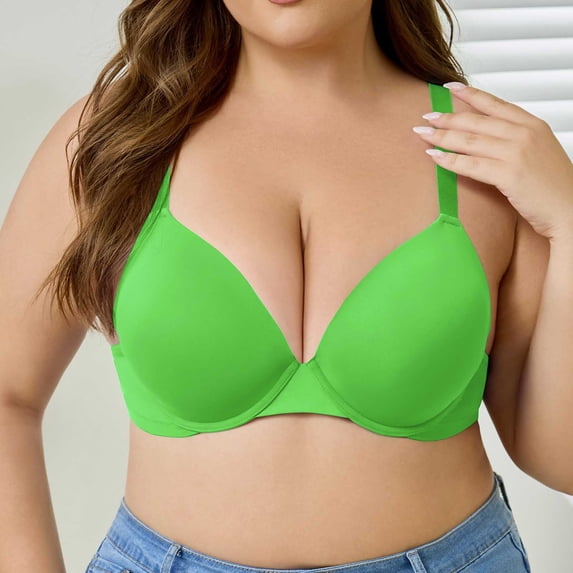 Xdegoge T-Shirt Bra for Women Seamless Underwire Bras for Women Lightly Lined Everyday Bra with Smooth Molded Cups Invisible Under Clothes Comfortable Versatile Basic Bralettes